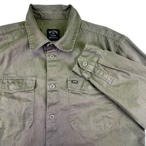 Billabong Shirt Men's Large Adventure Division Long Sleeve Button Down Green